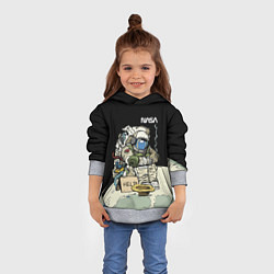 Толстовка-худи детская NASA - Help! Astronaut - Joke, цвет: 3D-меланж — фото 2