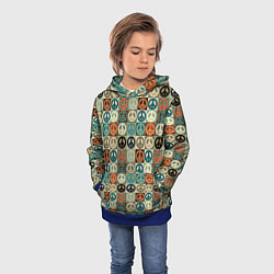 Толстовка-худи детская Peace symbol pattern, цвет: 3D-синий — фото 2
