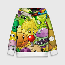 Толстовка-худи детская Растения против зомби, цвет: 3D-белый