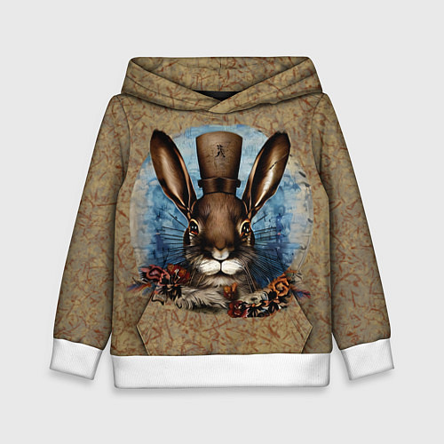 Детская толстовка Ретро кролик / 3D-Белый – фото 1