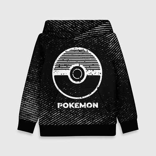 Детская толстовка Pokemon с потертостями на темном фоне / 3D-Черный – фото 1