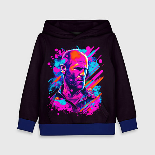 Детская толстовка Jason Statham - pop art / 3D-Синий – фото 1