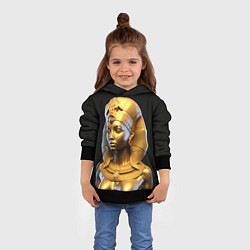 Толстовка-худи детская Нейросеть - золотая египетская богиня, цвет: 3D-черный — фото 2