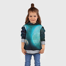 Толстовка-худи детская Космос и планеты, цвет: 3D-меланж — фото 2