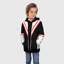 Толстовка-худи детская FIRM черная с белым углом, цвет: 3D-черный — фото 2