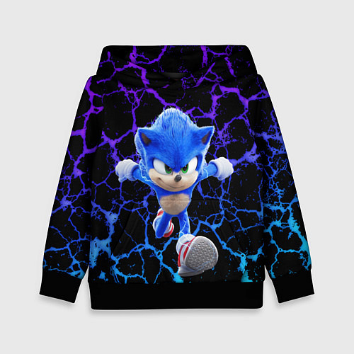 Детская толстовка Sonic неоновый мрамор / 3D-Черный – фото 1