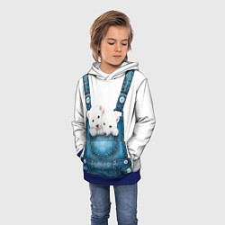 Толстовка-худи детская Медвежата в кармашке, цвет: 3D-синий — фото 2