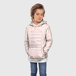 Толстовка-худи детская Дина по-вертикали с розовым фоном, цвет: 3D-белый — фото 2