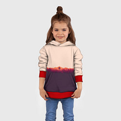 Толстовка-худи детская Контрастный пейзаж, цвет: 3D-красный — фото 2