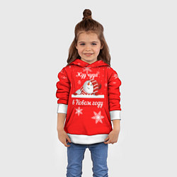 Толстовка-худи детская Снеговик ждёт чуда, цвет: 3D-белый — фото 2