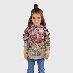 Толстовка-худи детская Бутоны роз, цвет: 3D-меланж — фото 2