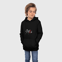 Толстовка-худи детская Stray Kids white logo, цвет: 3D-черный — фото 2