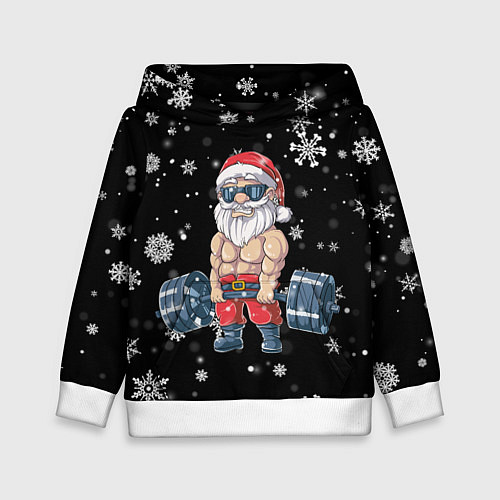 Детская толстовка Силач Санта / 3D-Белый – фото 1