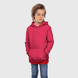 Толстовка-худи детская Viva magenta pantone textile cotton, цвет: 3D-красный — фото 2