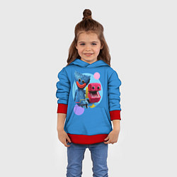 Толстовка-худи детская Poppy Playtime Хагги Вагги и Бокси Бу, цвет: 3D-красный — фото 2