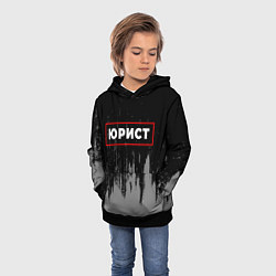 Толстовка-худи детская Юрист - в красной рамке на темном, цвет: 3D-черный — фото 2