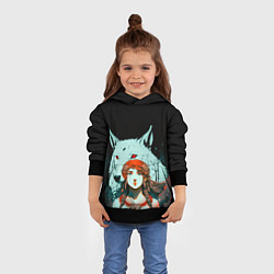 Толстовка-худи детская Принцесса мстительных духов, цвет: 3D-черный — фото 2
