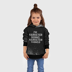 Толстовка-худи детская Im marketer doing marketer things: на темном, цвет: 3D-черный — фото 2