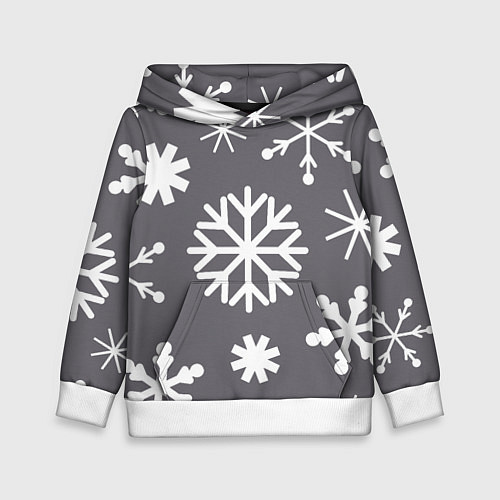 Детская толстовка Snow in grey / 3D-Белый – фото 1