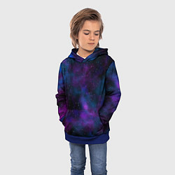 Толстовка-худи детская Космос с галактиками, цвет: 3D-синий — фото 2
