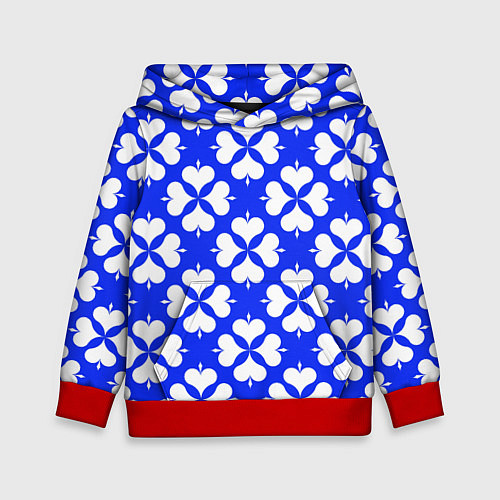 Детская толстовка Четырехлистный клевер синий / 3D-Красный – фото 1