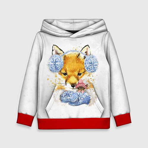 Детская толстовка Лисичка с мышкой / 3D-Красный – фото 1