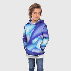 Толстовка-худи детская Синие разводы, цвет: 3D-белый — фото 2