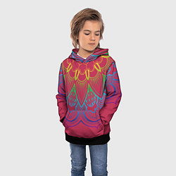Толстовка-худи детская Viva magenta mandala, цвет: 3D-черный — фото 2