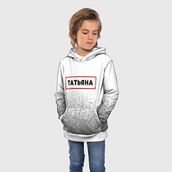 Толстовка-худи детская Татьяна - в красной рамке на светлом, цвет: 3D-белый — фото 2