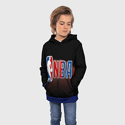 Толстовка-худи детская NBA - logo, цвет: 3D-синий — фото 2