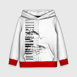 Толстовка-худи детская Фортепианный концерт, цвет: 3D-красный