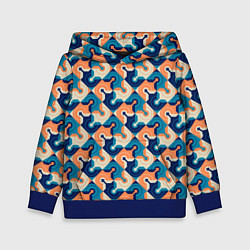 Толстовка-худи детская Абстрактный орнамент, цвет: 3D-синий