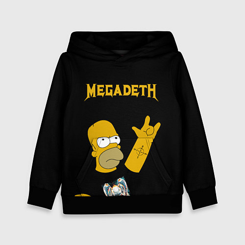 Детская толстовка Megadeth Гомер Симпсон рокер / 3D-Черный – фото 1