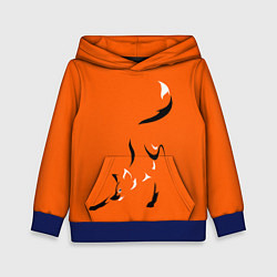 Толстовка-худи детская Рыжая лисица, цвет: 3D-синий
