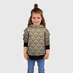 Толстовка-худи детская Стёганая кожа - fashion texture, цвет: 3D-черный — фото 2
