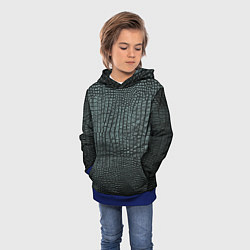 Толстовка-худи детская Кожа крокодила - fashion, цвет: 3D-синий — фото 2
