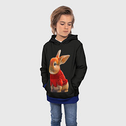 Толстовка-худи детская Кролик в свитере, цвет: 3D-синий — фото 2
