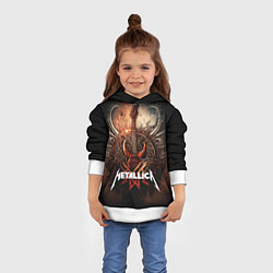 Толстовка-худи детская Metallica гитара и логотип, цвет: 3D-белый — фото 2