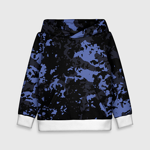 Детская толстовка Тёмно-синий камуфляж / 3D-Белый – фото 1