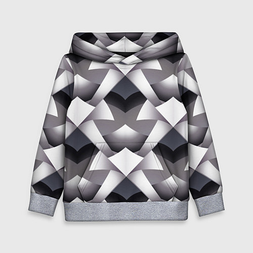 Детская толстовка Абстрактный геометрический узор с элементами фэнте / 3D-Меланж – фото 1