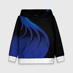 Толстовка-худи детская Синие щупальца на чёрном, цвет: 3D-белый