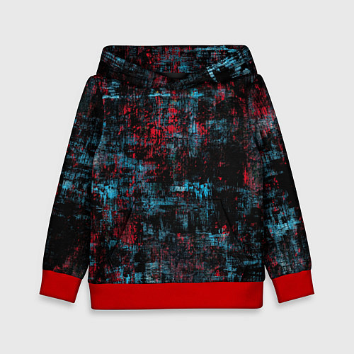 Детская толстовка Абстракт красного, голубого и чёного / 3D-Красный – фото 1