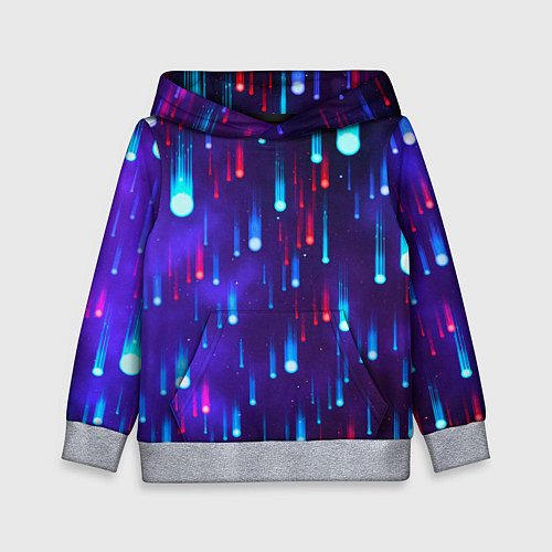 Детская толстовка Neon rain / 3D-Меланж – фото 1