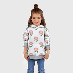 Толстовка-худи детская Астра игольчатый цветок, цвет: 3D-меланж — фото 2
