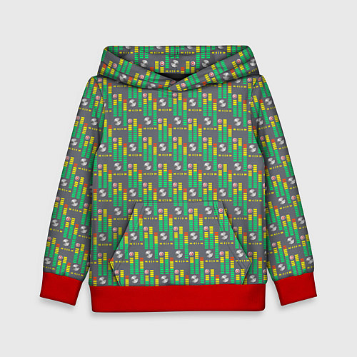 Детская толстовка Акустический паттерн / 3D-Красный – фото 1