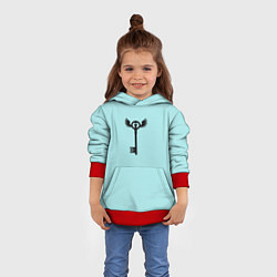 Толстовка-худи детская Ключик к замочку голубой, цвет: 3D-красный — фото 2