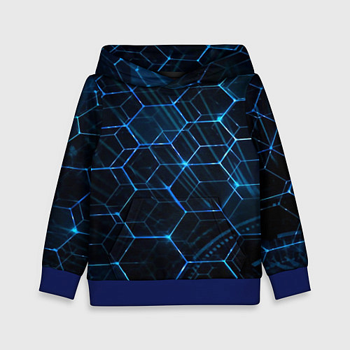Детская толстовка Сетка из лучей / 3D-Синий – фото 1