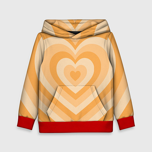 Детская толстовка Hearts orange / 3D-Красный – фото 1