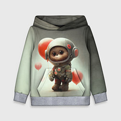 Толстовка-худи детская Комонавт с красными шариками, цвет: 3D-меланж