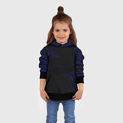 Толстовка-худи детская Абстрактный цифровой фон, цвет: 3D-черный — фото 2